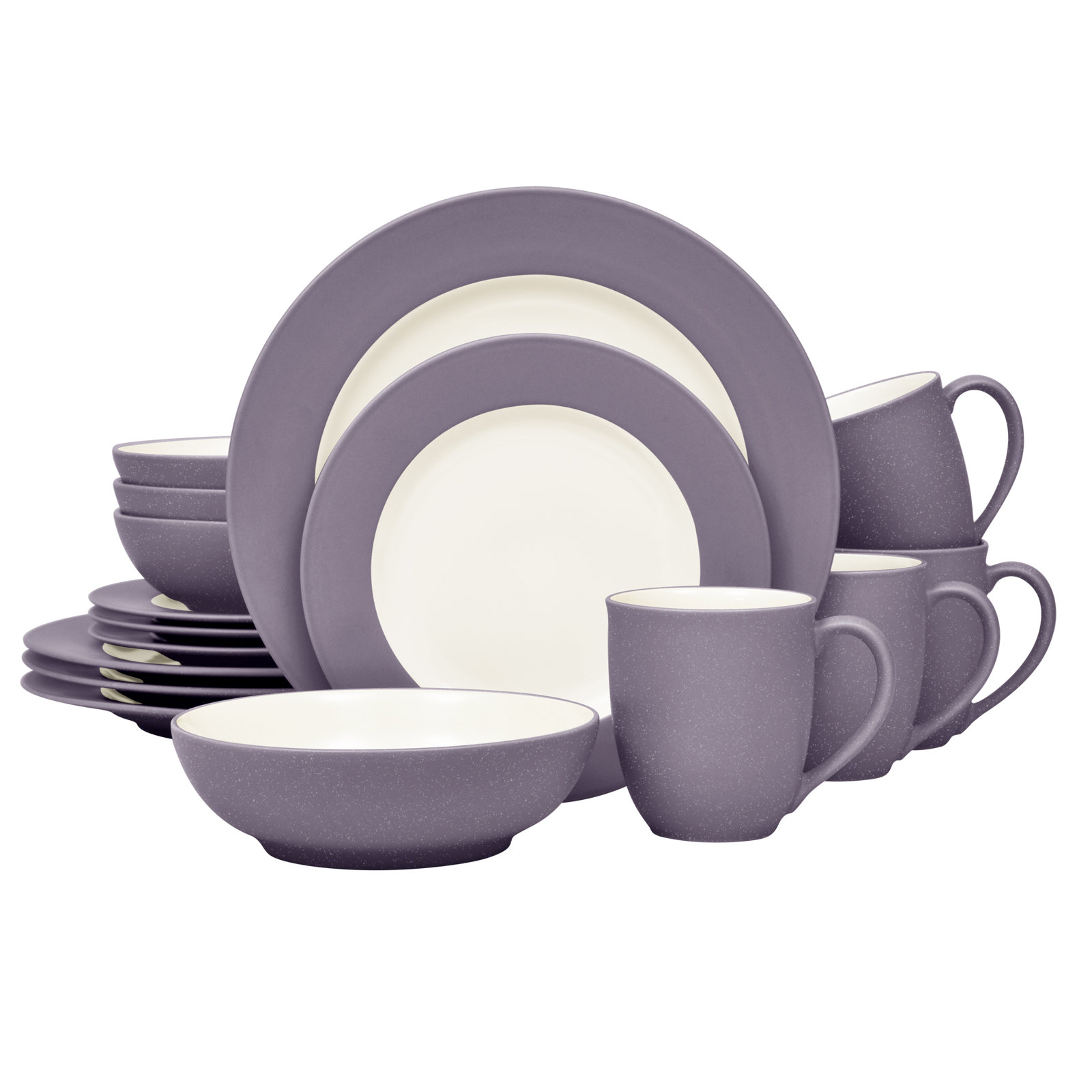 Colorwave Stoneware Dinnerware Set - Service for 4, Plum