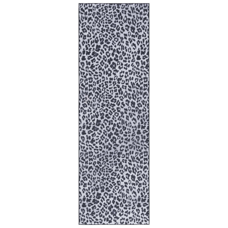 Tapis à imprimé animal ivoire / noir, Tapis de couloir 2 pi 6 po x 8 pi