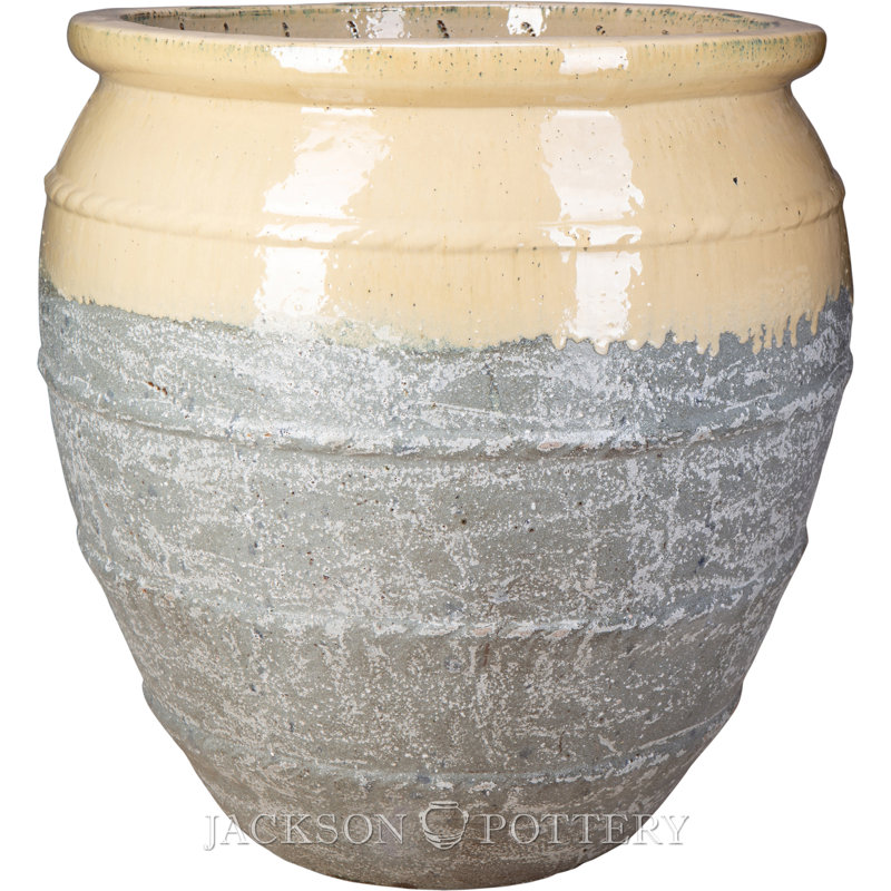 29.5 in. Magnus Water Jar - Cream over Greystone, White/Gray