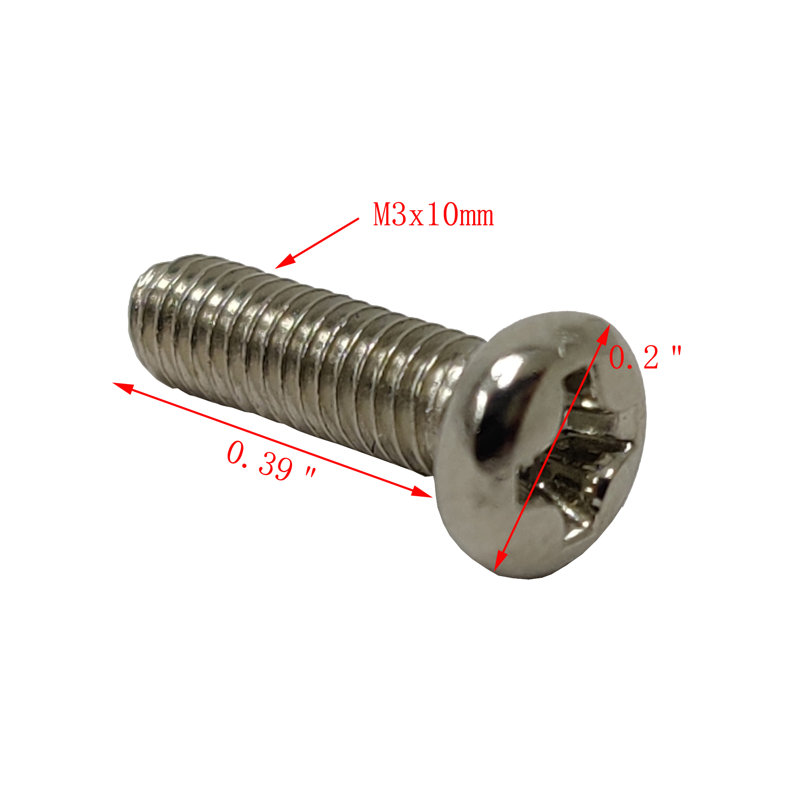 Vis à tête ronde Phillips FixtureDisplays® M3 x 10 mm pas 0,5 20PK 15170, M3 x 10 mm