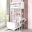 Lit simple superposé au dessus d'un lit double avec bureau, blanc-176692337-176692350