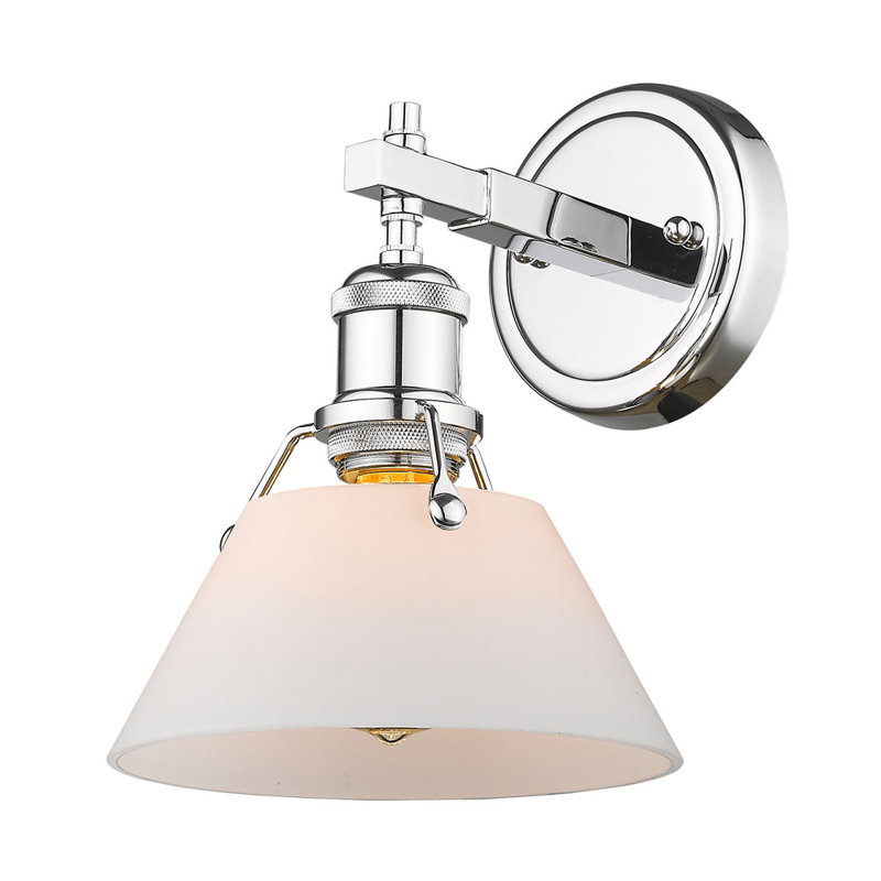 Éclairage pour meuble-lavabo en acier à intensité variable Felda, 1 lumières, Chrome, Verre opale
