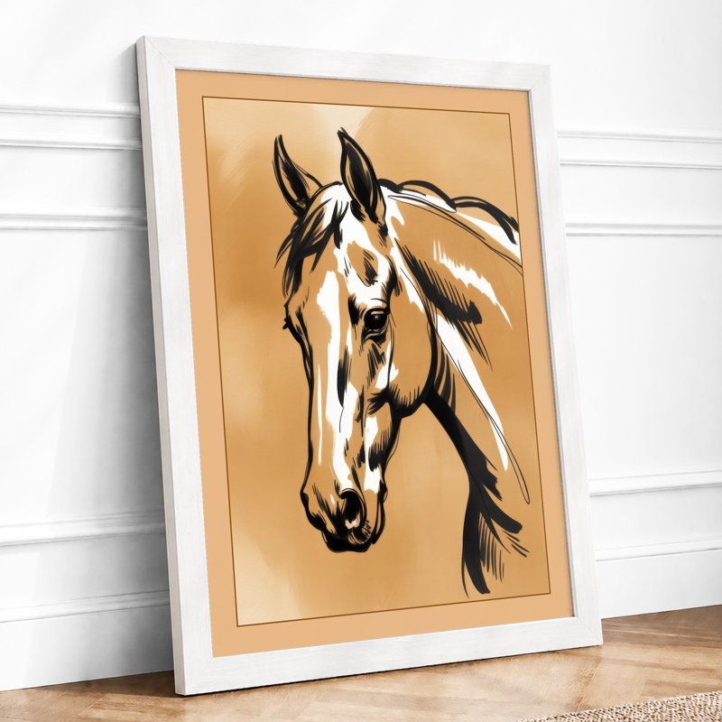 Horse In Profile Modern - Print, A4 - 29.7 x 21.0 cm, White