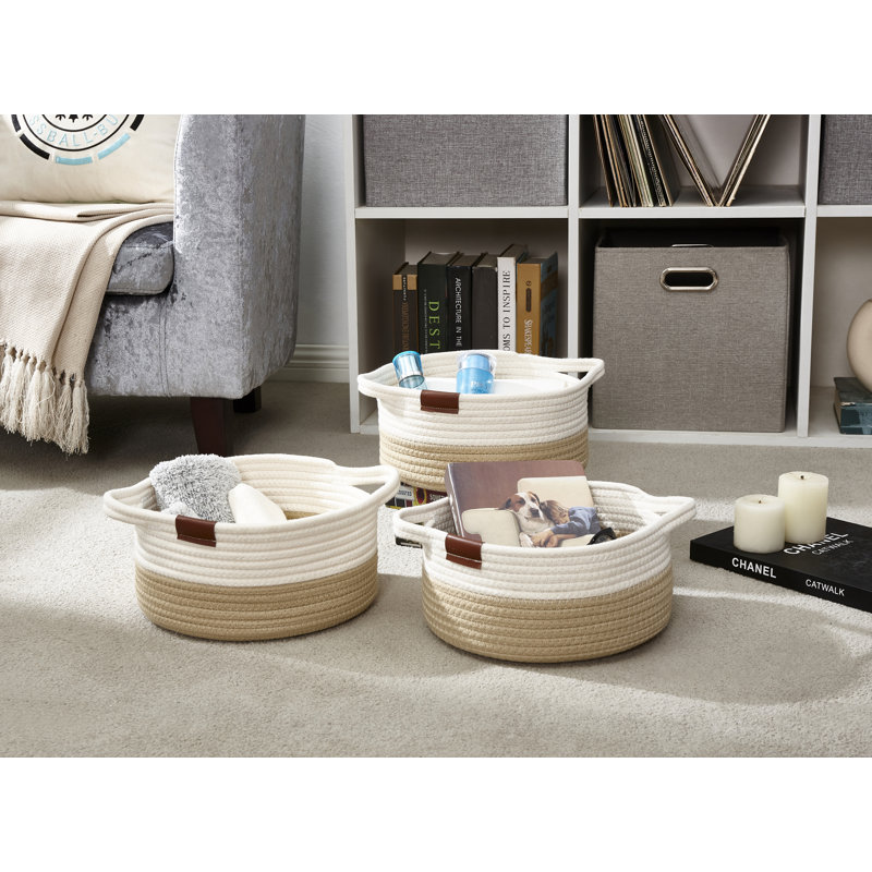 Paniers en corde de coton, Beige