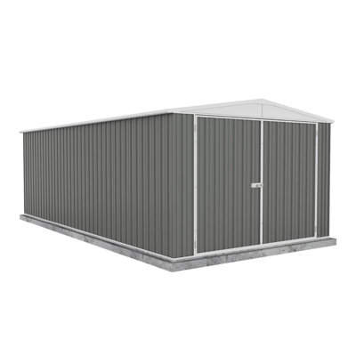 Absco Utility 10 ft. W x 20 ft. D Galvanized Steel Storage Shed