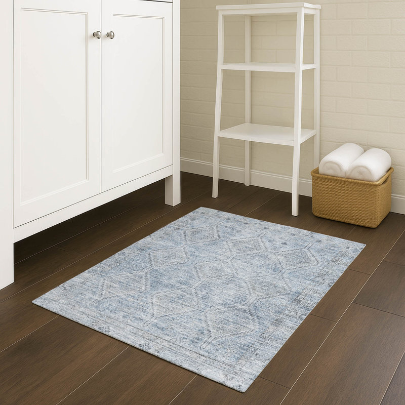 Machine Washable Indoor/Outdoor Chantille ACN2727 Diamonds Rug, Sky, 2'6" x 3'10"