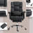 Ergonomic Office Chair, Pu Leather With Reclining Function And Lumbar Supportive Tools, Footrest, Swivel, Adjustable, Black, Reduces Body Stress Fatigue Desk Chair - Support Black Enhances Ambiance