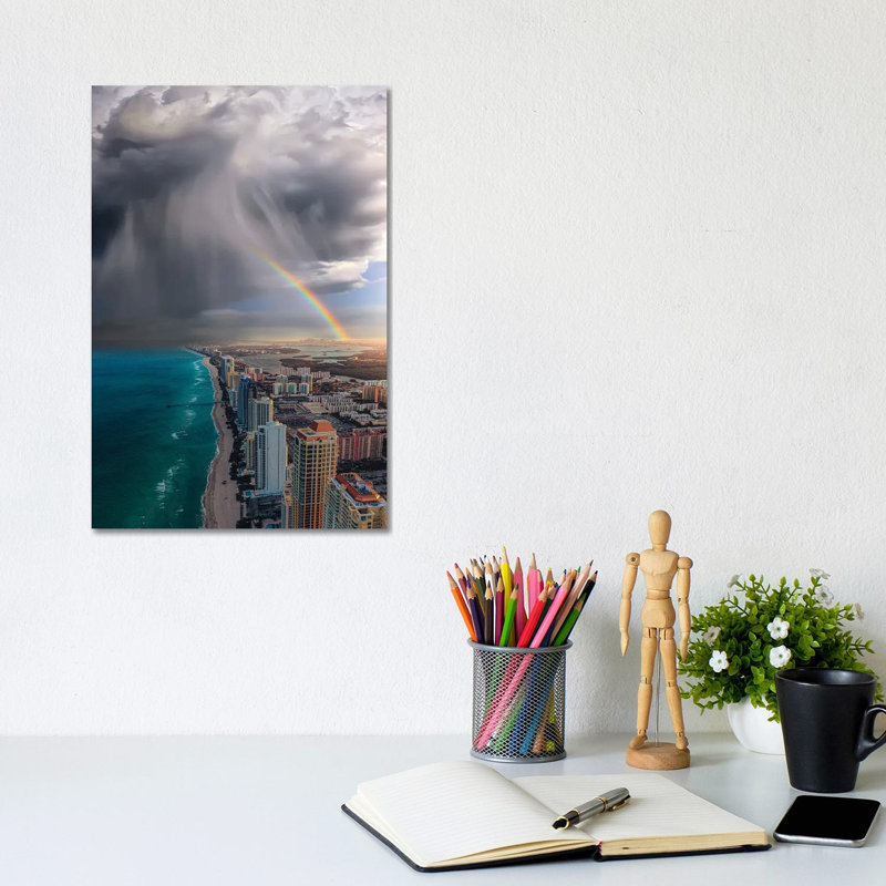 Rainbow Over Miami by Brent Shavnore - Wrapped Canvas Gallery-Wrapped Canvas Giclée, 20.32 cm H x 30.48 cm W