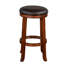 Ensemble de 2 tabourets de comptoir pivotants Reggie, similicuir noir, bois brun-105906599