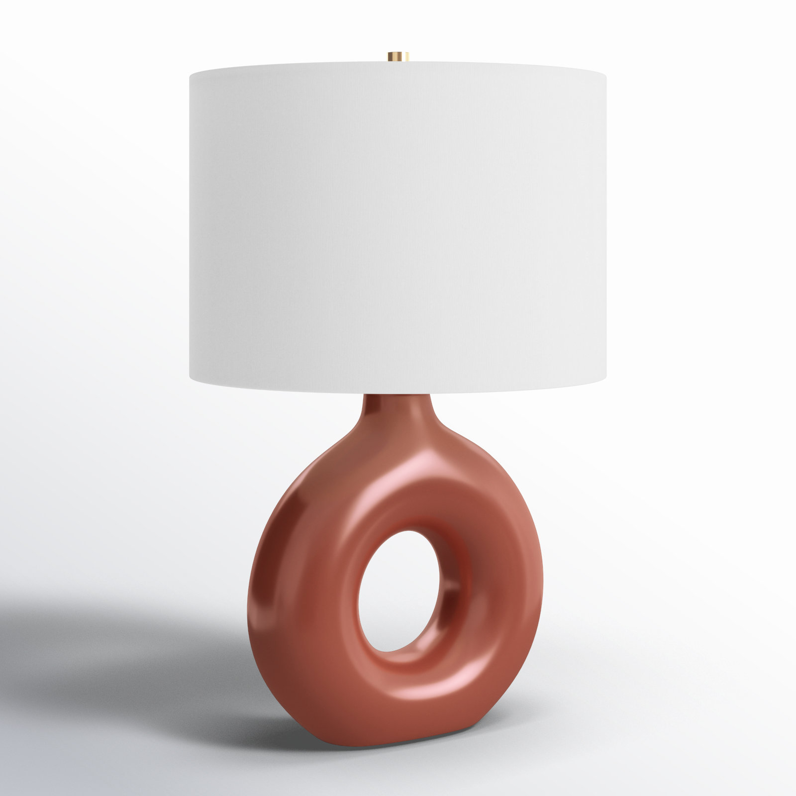 Roumel Ceramic Table Lamp, Red
