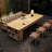 Brown Rectangular Solid Wood desk-335080775