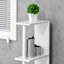 Grande armoire de rangement pour salle de bain, tour à linge autoportante avec 2 tablettes ouvertes et 2 armoires à portes, blanc