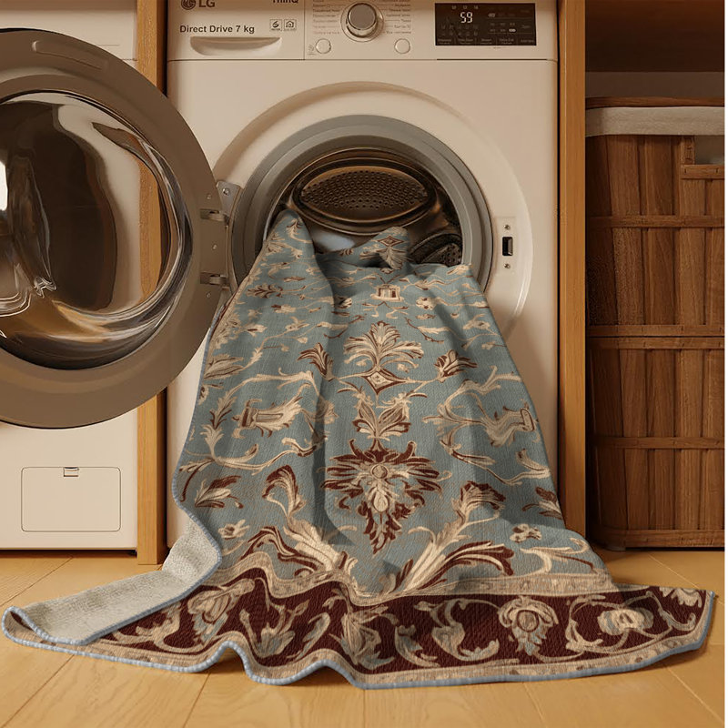 Tapis gris français lavable à la machine, Carré 3 pi
