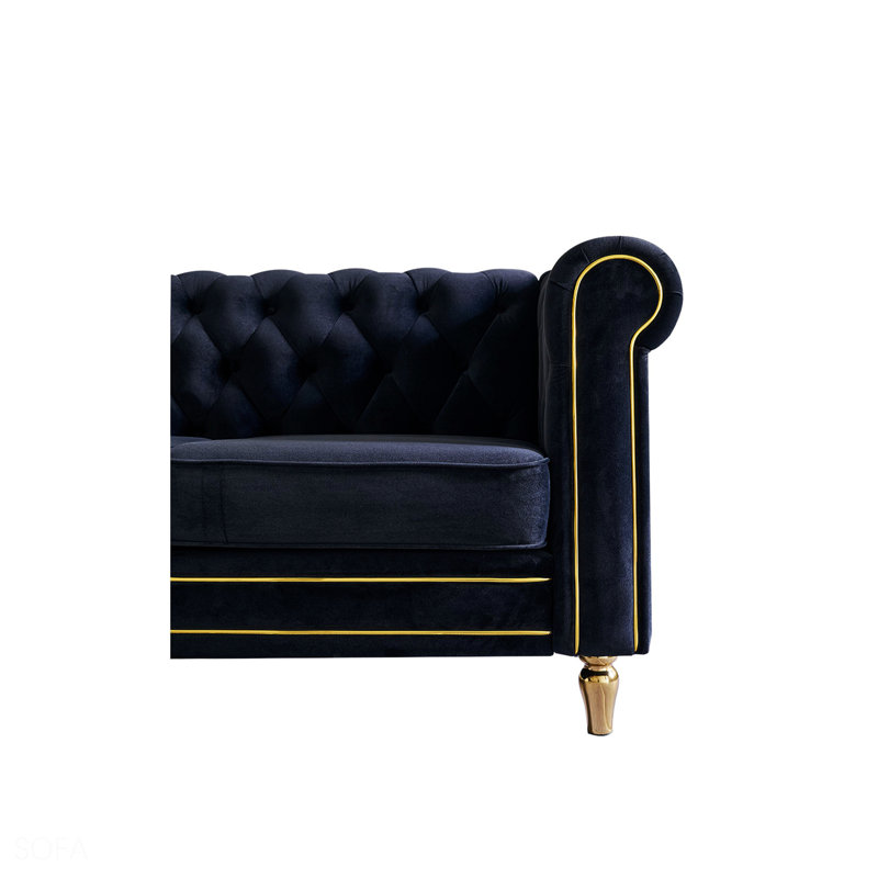Canapé Chesterfield, Noir, noir, noir, noir