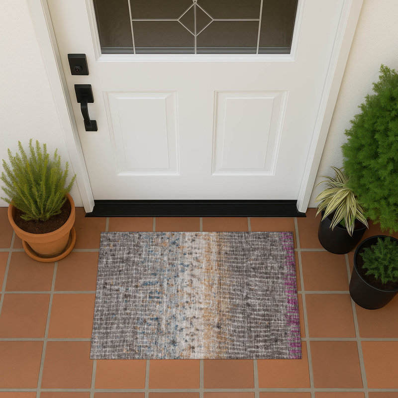 Machine Washable Indoor/Outdoor Chantille ACN2406 Abstract Rug, Rectangle 1'8" x 2'6"