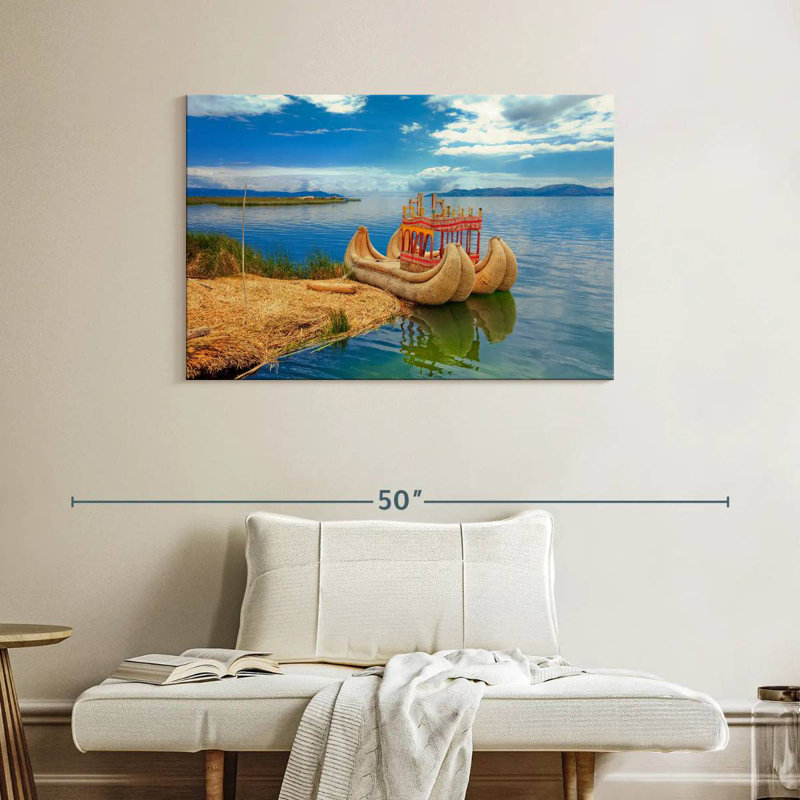 Mehar Totora Boat On Titica, 26" H x 39" W