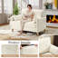 Canapé-lit George en chenille capitonné avec 2 coussins et poches de rangement George-630660918