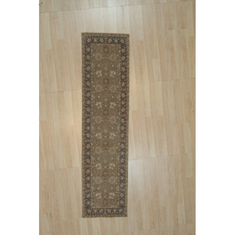 Tapis beige en laine noué à la main Charmant Frankee
