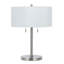 Lampe de table Calais en métal avec fini acier brossé, 61 cm de hauteur, pour l'éclairage intérieur-100566040-100566041