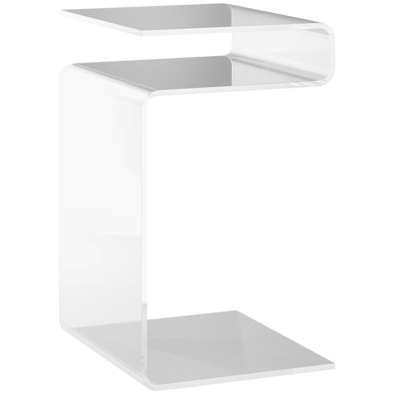Table de bout en verre transparent