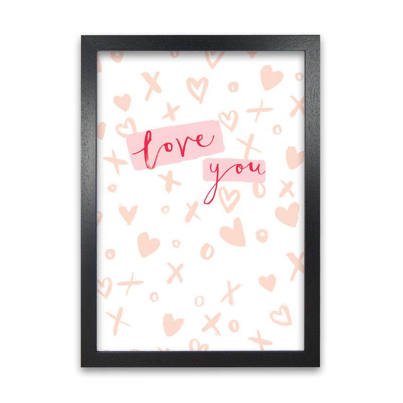 Love You by Laura Irwin - Print, Black Framed, 42cm H x 29.7cm W x 3cm D