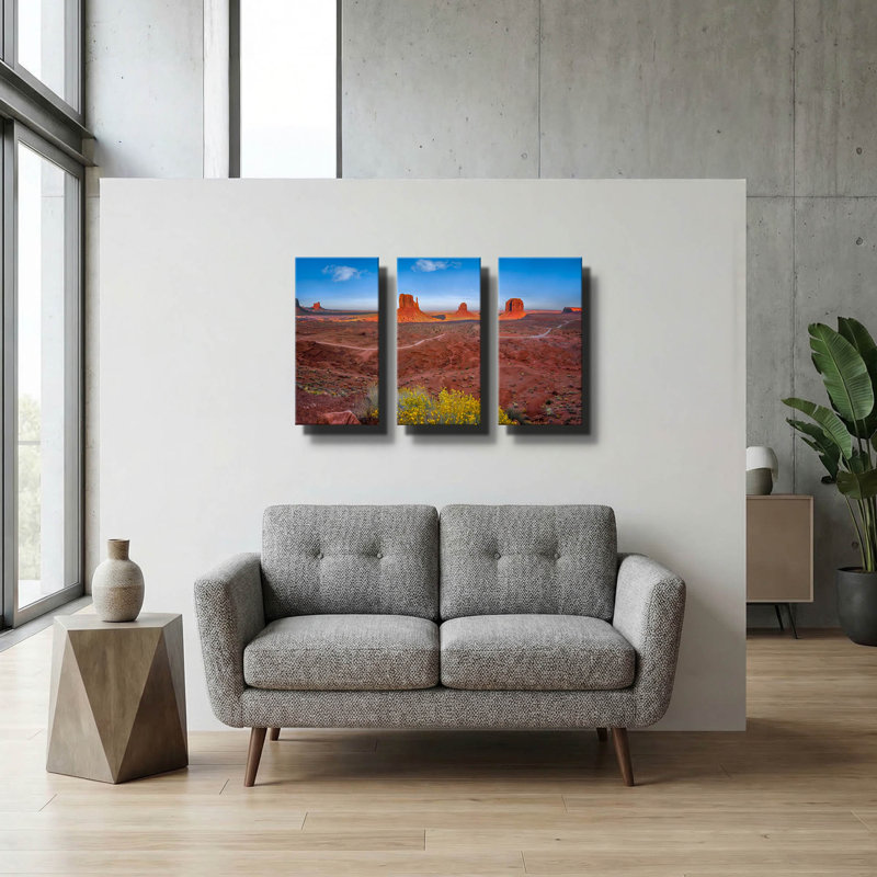 « Monument Valley » de Jonathan Ross, triptyque mural, 91,4 cm x 61 cm