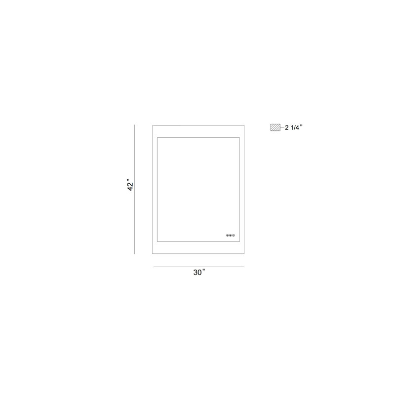 Mogano, miroir, 30 po x 42 po, chêne blanc