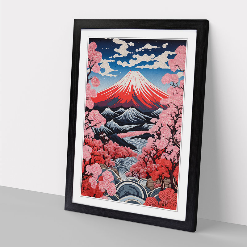 Mount Fuji Constructivism No.2 - Framed Print, Black, 34cm H x 25cm W x 2cm D