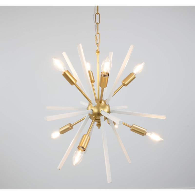 Starburst 8 - Light Chandelier, White