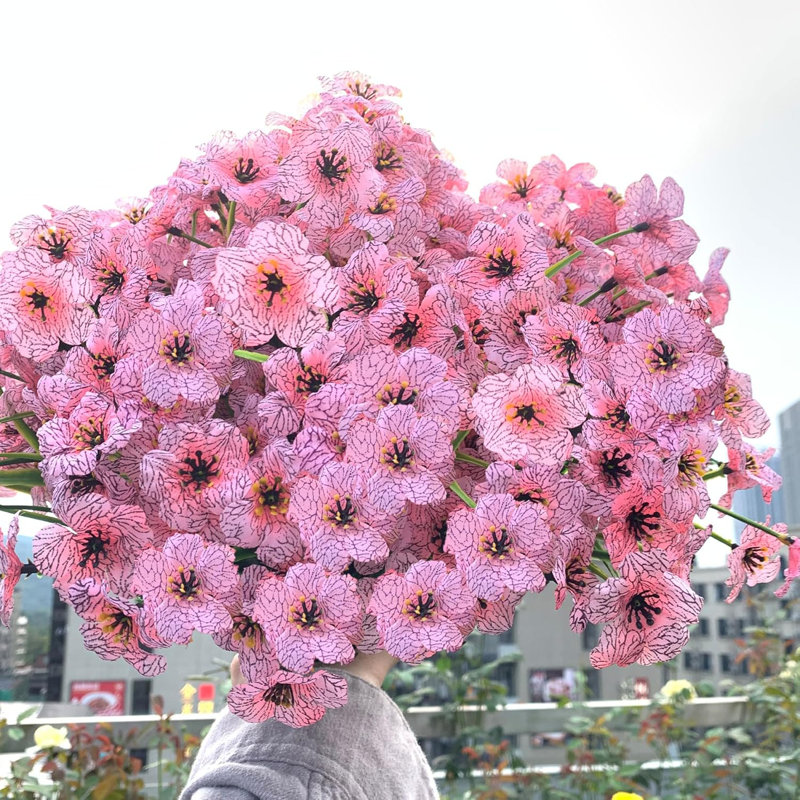 20 paquets de fleurs artificielles pour l'extérieur, Rose