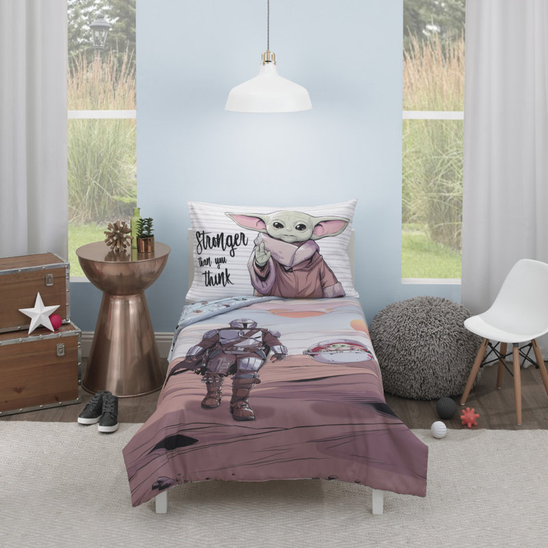NoJo Star Wars The Mandalorian 4 Piece Toddler Bedding Set