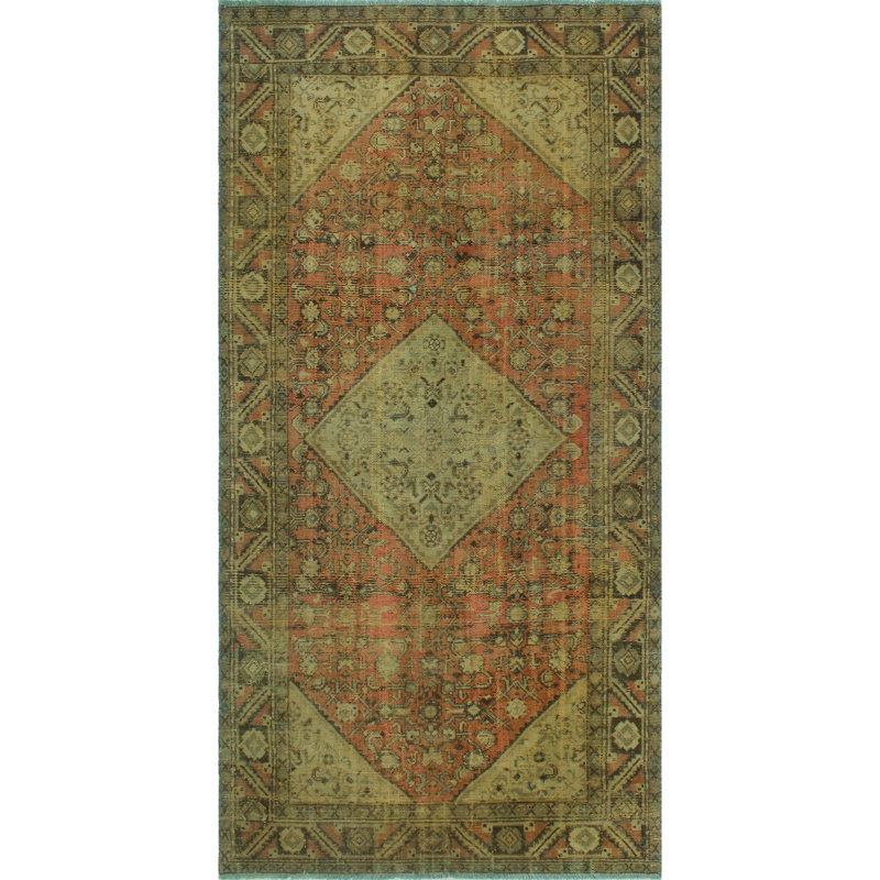 One-of-a-Kind 4'11 X 9'10 1980s Runner Wool Area Rug in