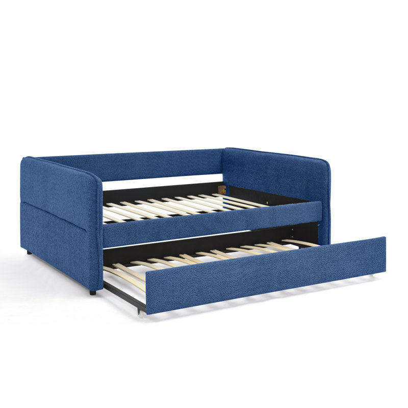 Canapé-lit capitonné Daybed, Bleu, Double