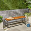 Banc de patio en bois et métal