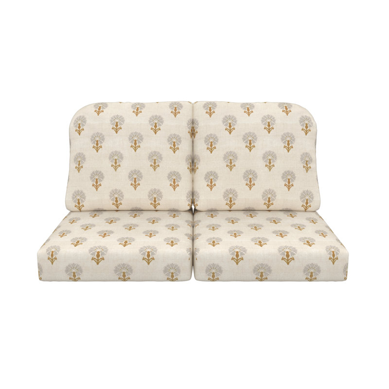 Amala Sunbrella® Indoor/Outdoor Loveseat Cushion, Sunbrella® Mira Seasalt