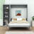 Goudelock Wood Murphy Bed with Shelves and Headboard-1865809058-1865809059