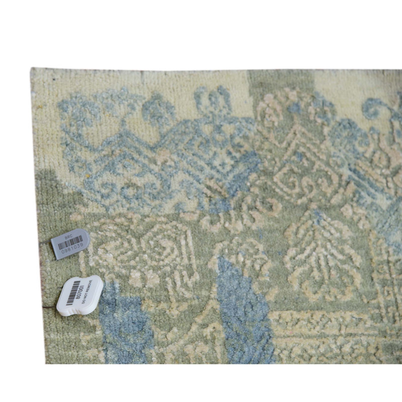 Geometric Area Rug in Beige/Blue/Ivory, Rectangle 12' x 15'