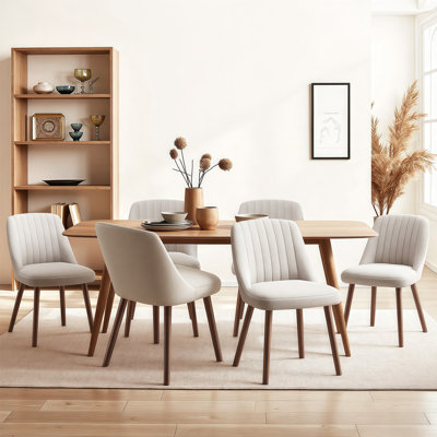 47cm H Fabric Upholstered Upholstered Back Side Chair in Grey