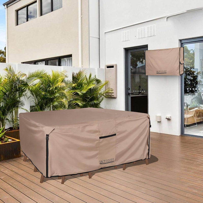 Rectangular Heavy-Duty Outdoor Table Cover – Waterproof 600D Patio Furniture Protector