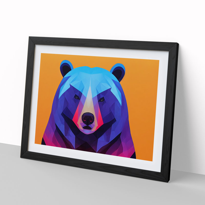 Abstract Bear Vol.1 - Framed Print, Black, 34cm H x 46cm W x 2cm D