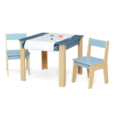 Gapkids Table And 2 Chair Set With Paper Roll Holder By Delta Children - Greenguard Gold Certified, Indigo Blue
