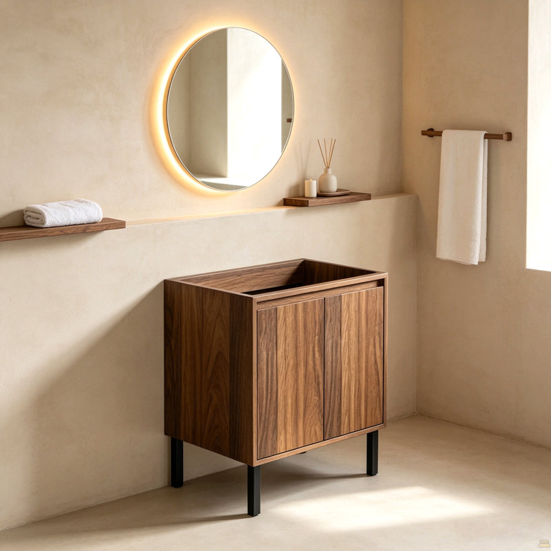 Bathroom Vanity Without Sink, Brown