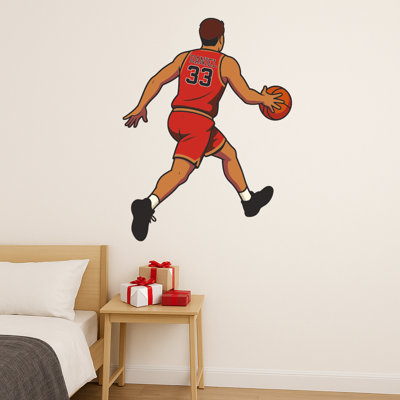 Décoration de chambre personnalisée numéro de basketball - décoration murale de basket-ball pour la chambre à coucher - décalque de mur de basket-ball autocollant personnalisé cadeau de Noël