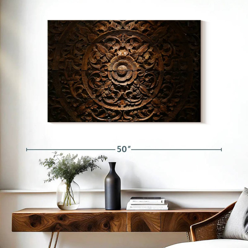 Senne Carved Wood Florals, 26" H x 39" W