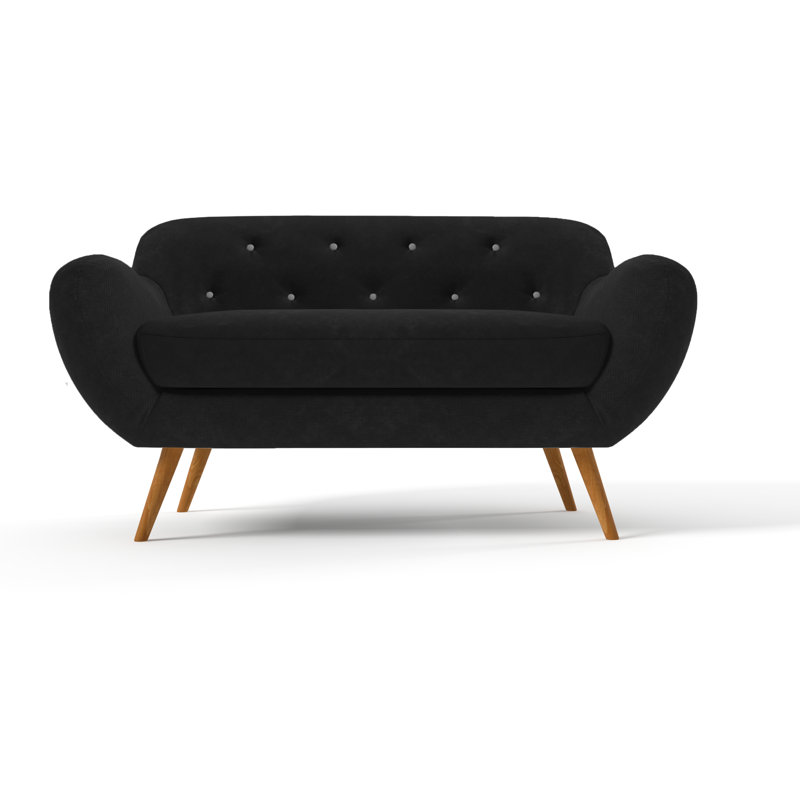 Jefferson 2 Seater Loveseat, Black/Grey
