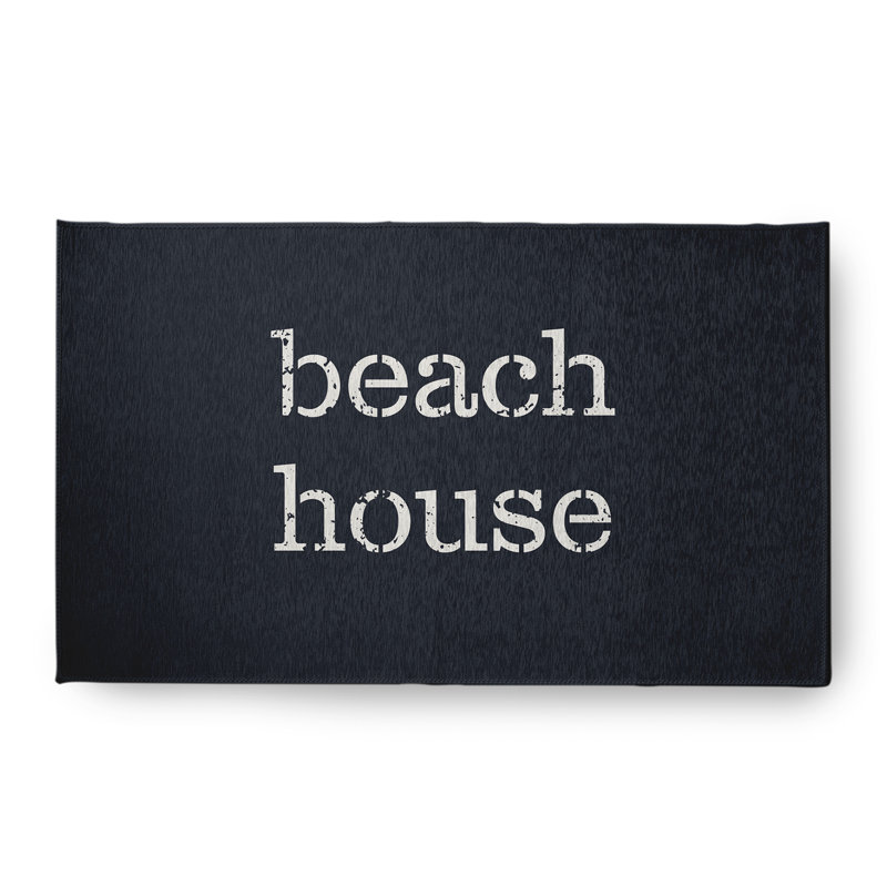 Tapis bleu requin à tissage plat Oppel, Rectangle 1 pi 6 po x 2 pi 6 po