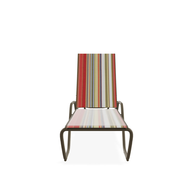 Outdoor Rust-Resistant Metal Chaise Lounge, Textured Beachwood, Fiesta
