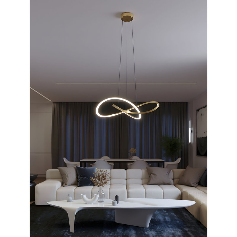 Luminaire suspendu Chalfont, H 7,25 po x l 31,50 po x P 31,50 po, Laiton clair antique