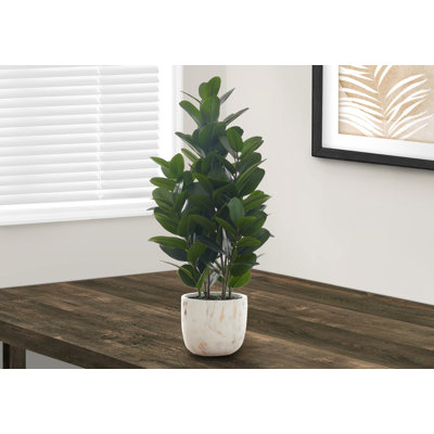 Plante artificielle, 31 po de hauteur, arbre Garin, intérieur, faux, faux, plancher, verdure, pot, touche réelle, décoratif, feuilles vertes, pot de ciment blanc