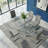 63" Modern Minimalist Rectangular Tempered Glass Dining Table with Silver Cross Legs, Seats 4-6 People